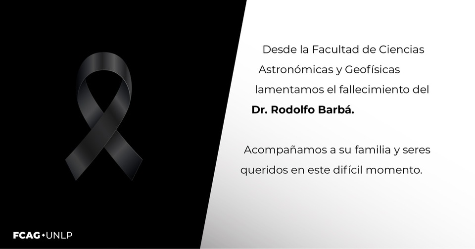 En la imagen están las condolencias por el fallecimiento de Rodolfo Barbá con una cinta negra de duelo.